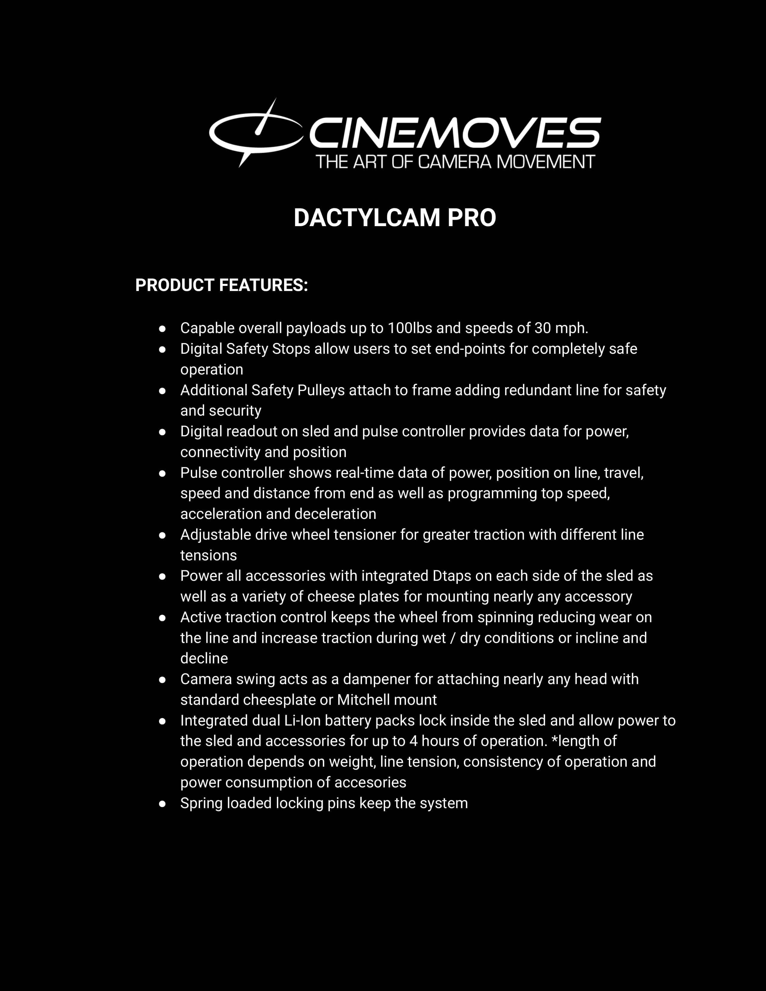 DactylCam Pro specifications