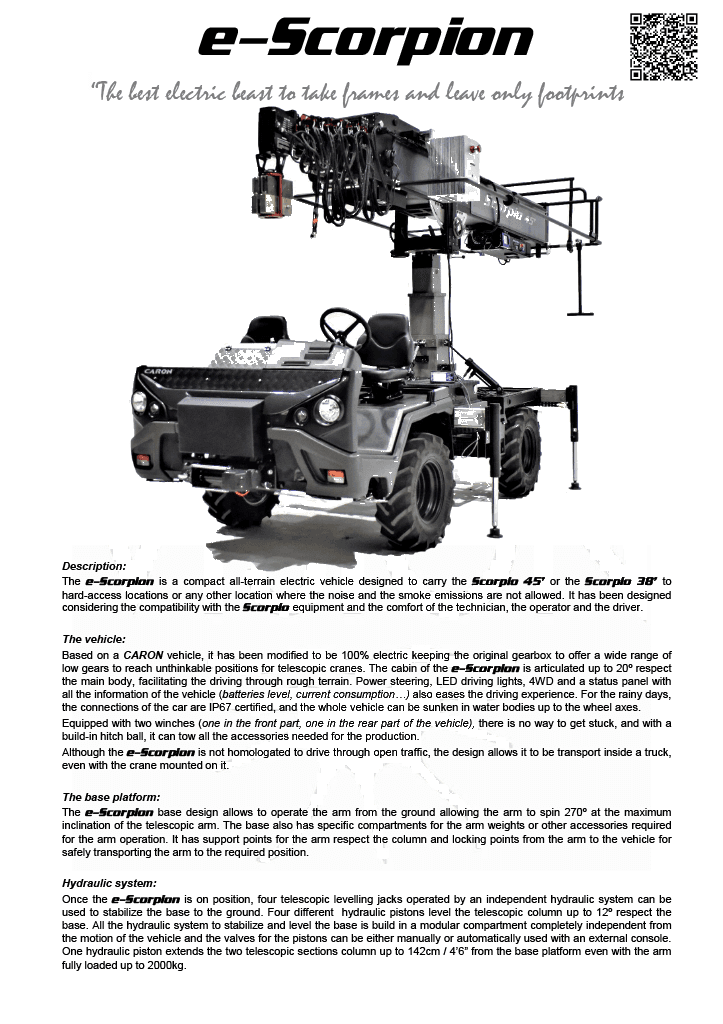E-Scorpion overview and description spec sheet