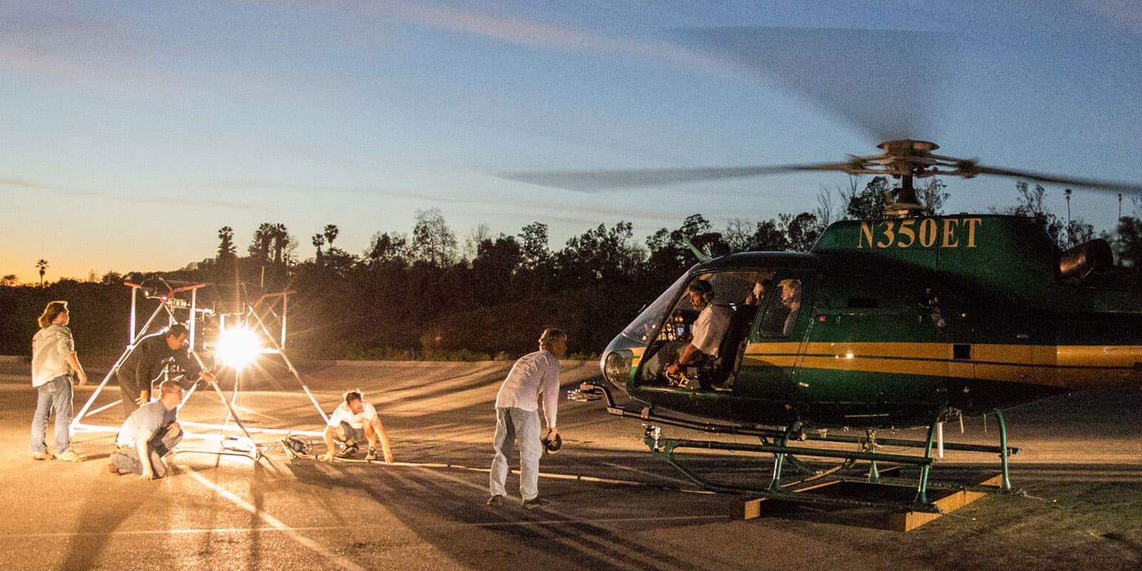 Klaus Cam suspended from helicopter