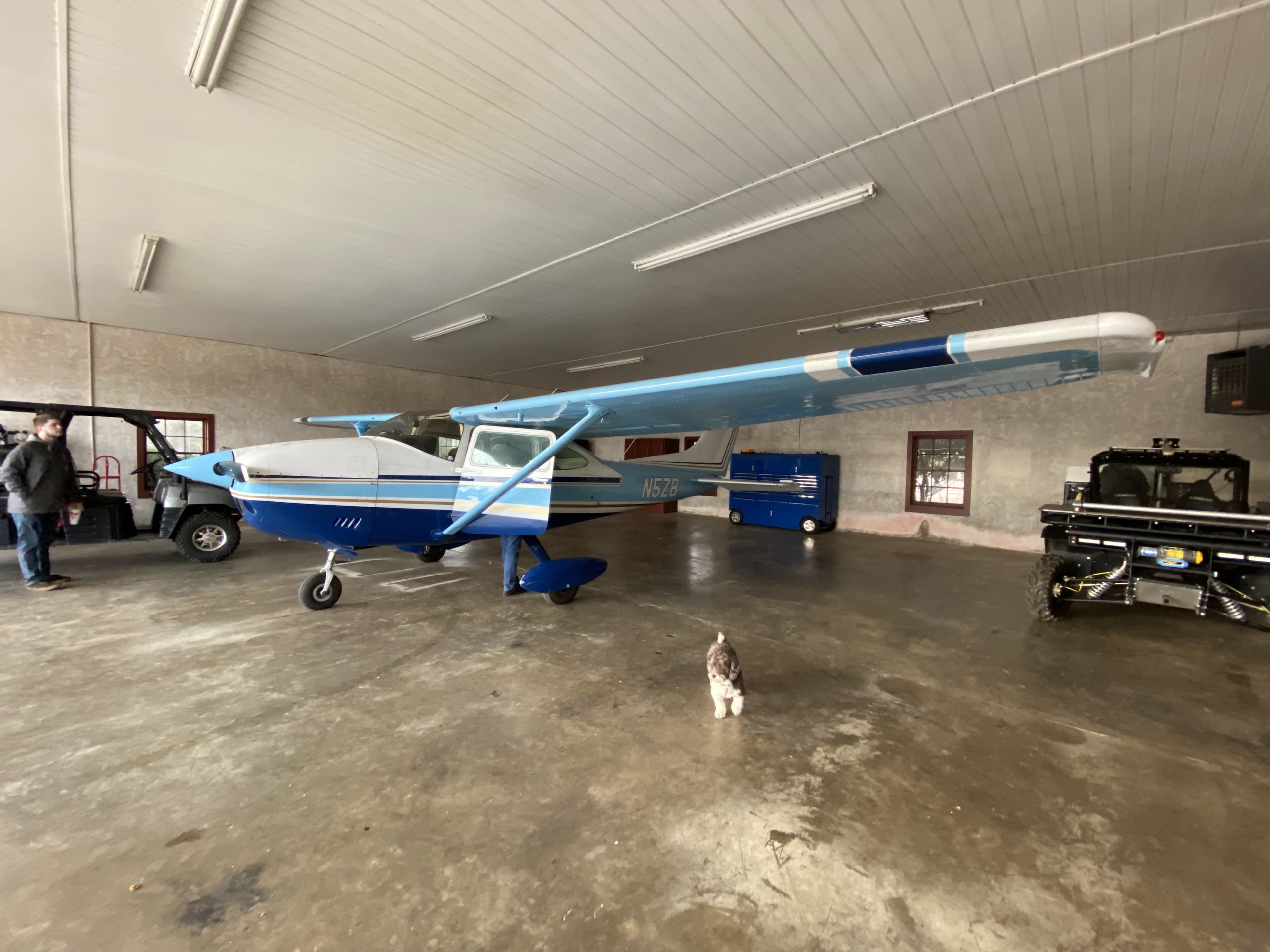 Cessna inside hangar